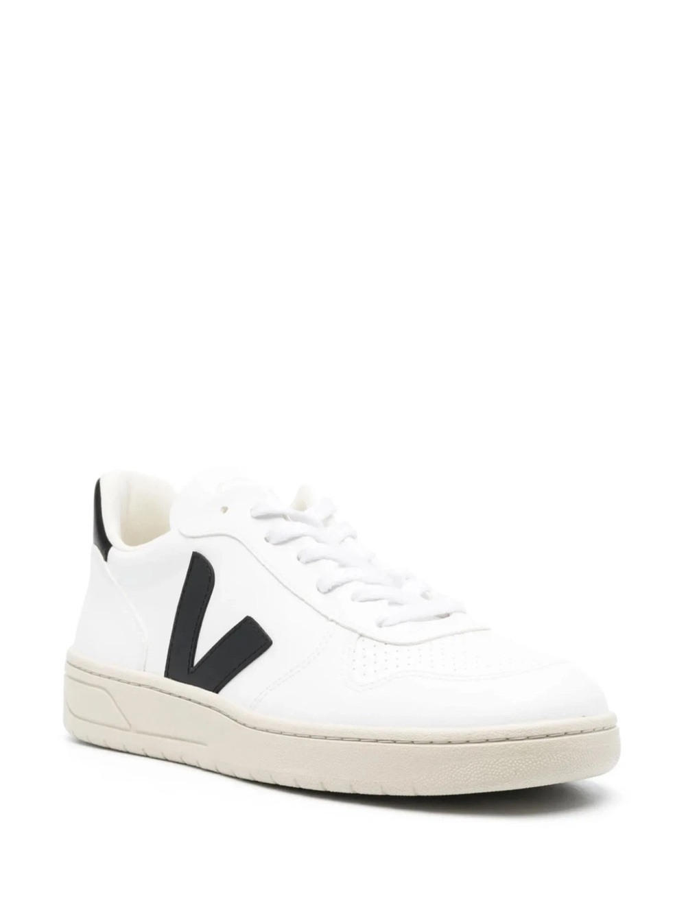 VEJA White and Black Leather Men's  V-10 Sneakers US 11.5 EU 44 EUC